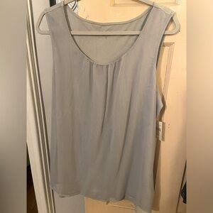 Light grey Coldwater Creek tank with mesh overlay